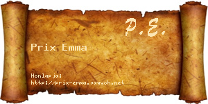 Prix Emma névjegykártya